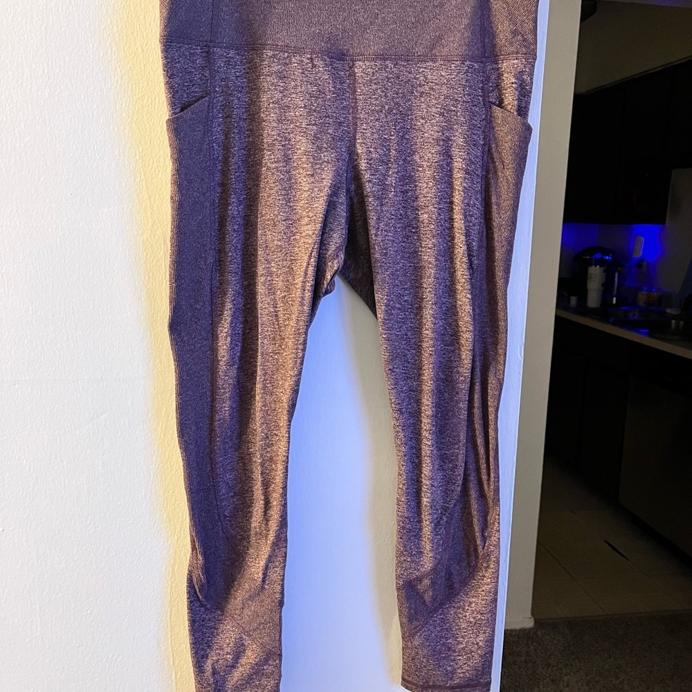 Women’s Ribbed Purple Leggings